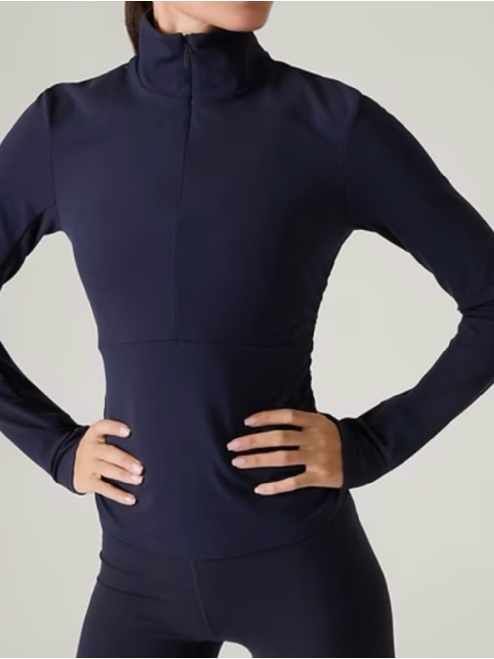 ATHLETA Transcend Half Zip Top in NAVY NWT SZ L